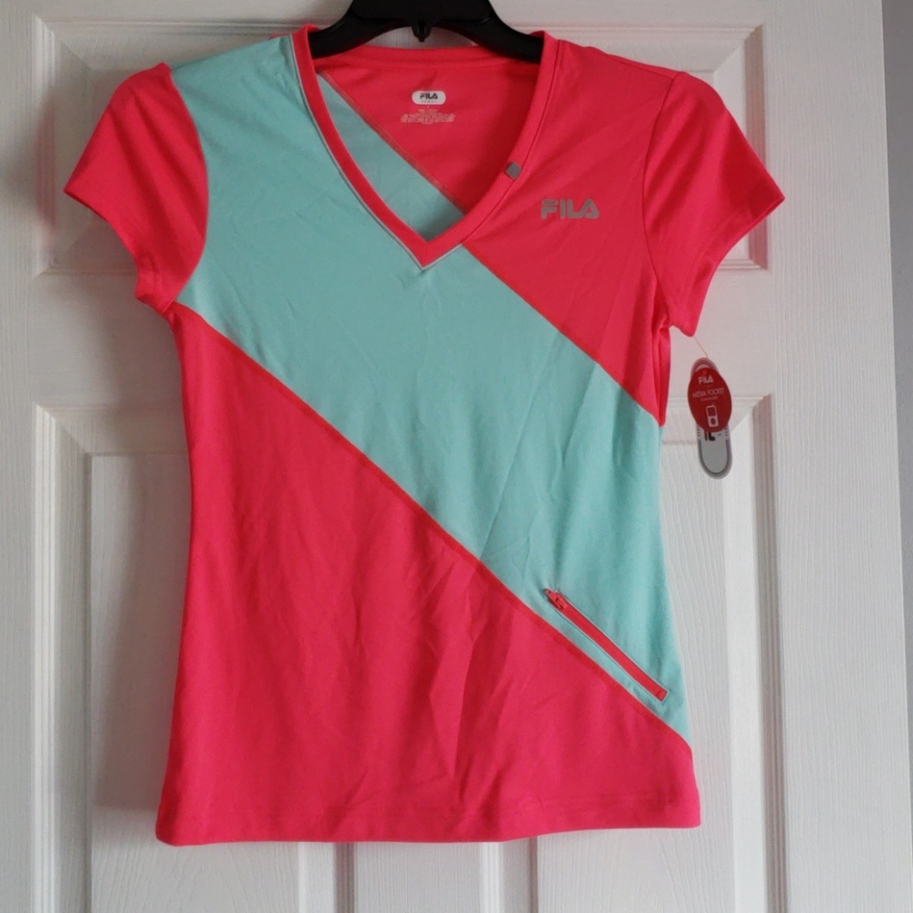FILA Pink & Aqua Shirt With Pocket
